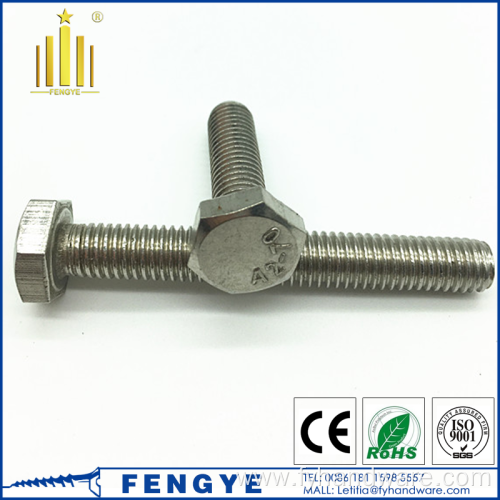 SS316 DIN933 Stainless Steel A4-70 Hex Bolt